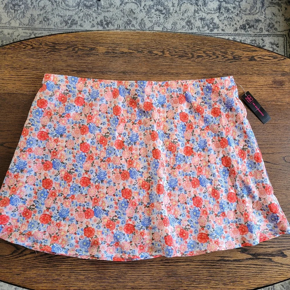 NOBO A-line Super High Rise Pink Floral Skirt Size Junior's XXL 19 NEW with Tag
